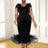 AOMEI Midi Sleeveless Bow V Neck Mermaid Dress