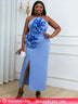 blue strapless sleeveless dresses for women