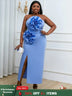 blue strapless sleeveless dresses for women