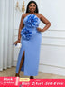 blue strapless sleeveless dresses for women