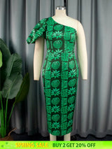 green printed bodycon dresses for women