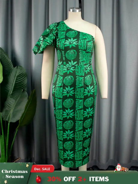 green printed bodycon dresses for women