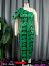 green printed bodycon dresses for women