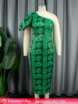 green printed bodycon dresses for women