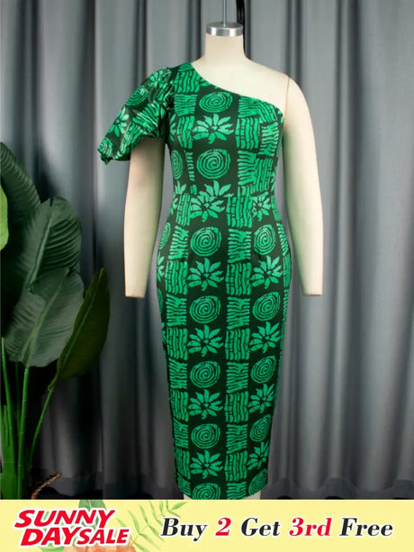 green printed bodycon dresses for women