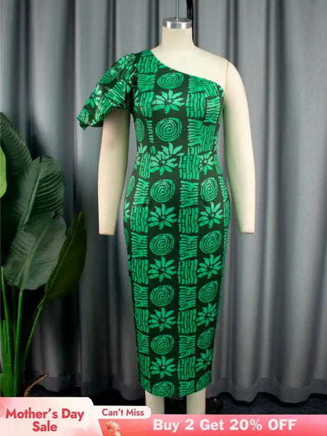 green printed bodycon dresses for women