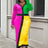 Aomei  Patchwork Long Dress For Office Ladies