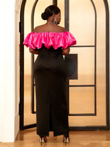 AOMEI Plus Size Floral Maxi Bithday Party Dress for Women