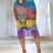 AOMEI Plus Size Floral Printed Tassel Skirts Print / S
