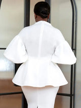 AOMEI Plus Size V Neck Lace Flower Tops Half Lantern Sleeve