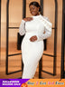 AOMEI Plus Size White Lace Wedding Guest Dresses 2023 White / S
