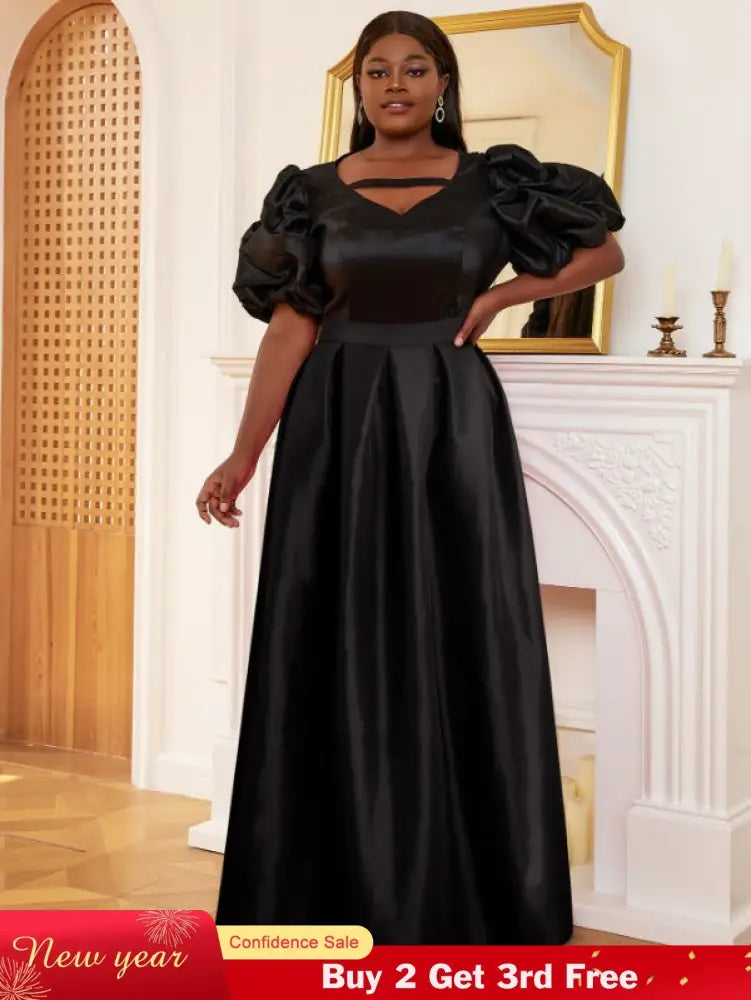 AOMEI Puff Sleeve A Line Two Piece Skirt Sets