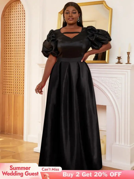 AOMEI Puff Sleeve A Line Two Piece Skirt Sets