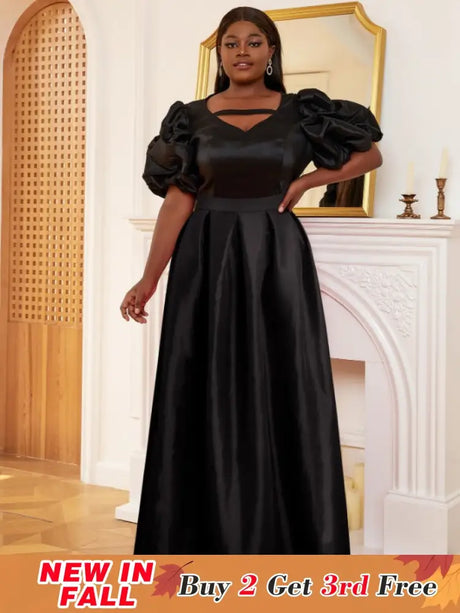 AOMEI Puff Sleeve A Line Two Piece Skirt Sets