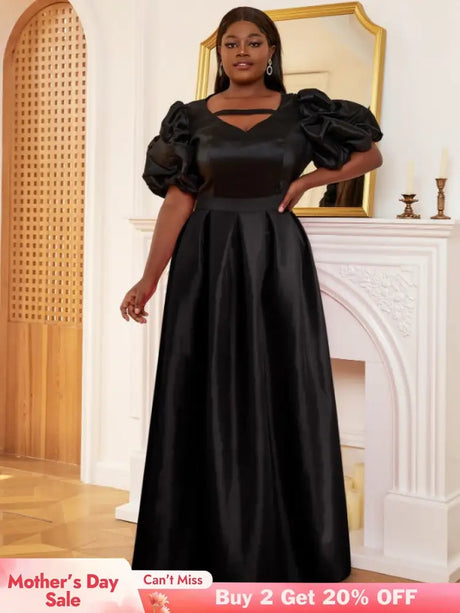 AOMEI Puff Sleeve A Line Two Piece Skirt Sets