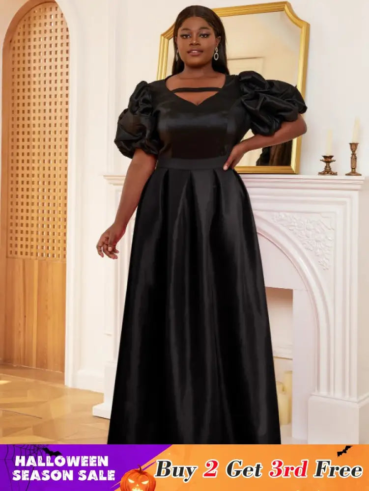 AOMEI Puff Sleeve A Line Two Piece Skirt Sets