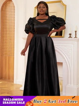 AOMEI Puff Sleeve A Line Two Piece Skirt Sets