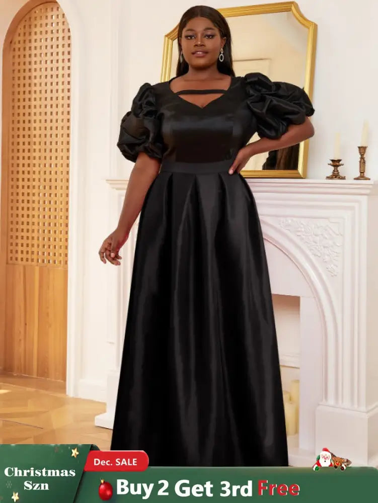AOMEI Puff Sleeve A Line Two Piece Skirt Sets