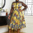 AOMEI See Through Printed Dresses A Line Midi Print / M