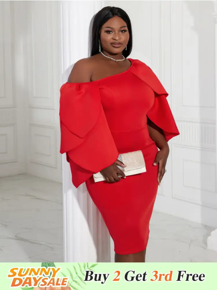 AOMEI Sexy Bodycon Cascading Ruffles Sleeves Birthday Party Dresses
