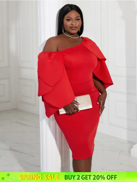 AOMEI Sexy Bodycon Cascading Ruffles Sleeves Birthday Party Dresses