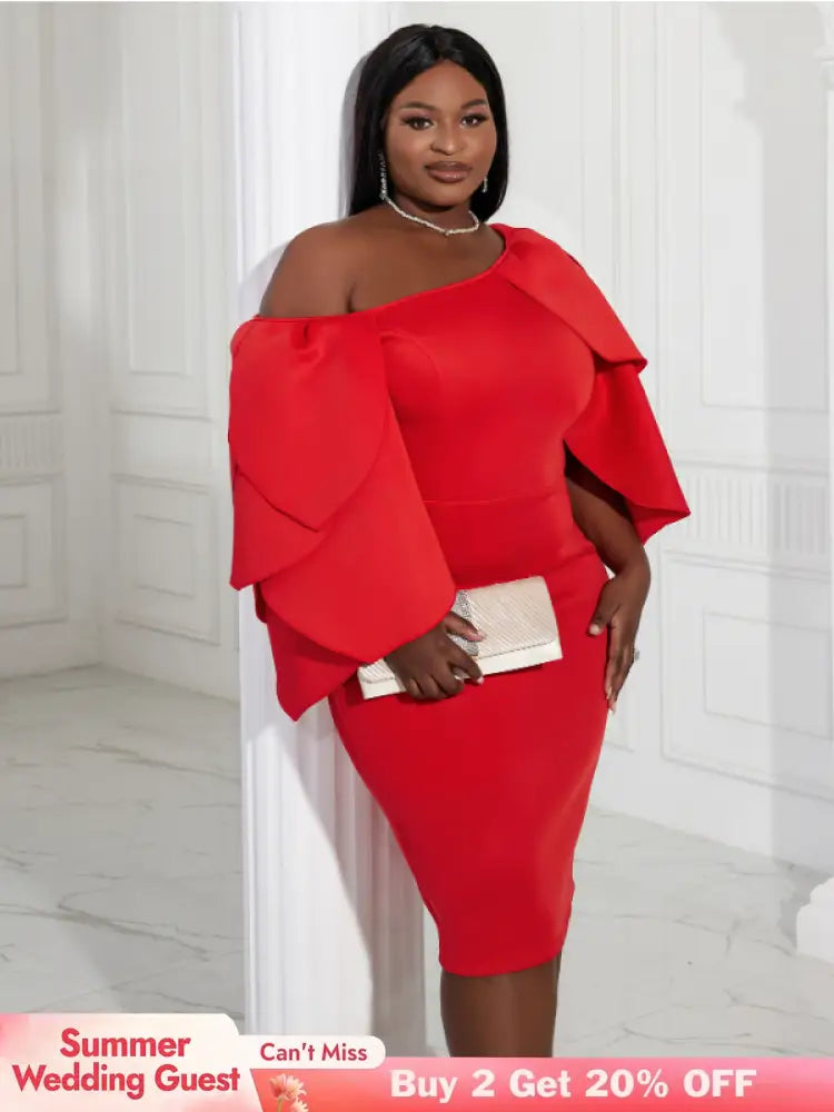 AOMEI Sexy Bodycon Cascading Ruffles Sleeves Birthday Party Dresses