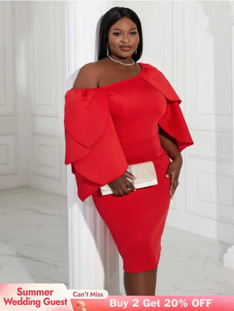 AOMEI Sexy Bodycon Cascading Ruffles Sleeves Birthday Party Dresses