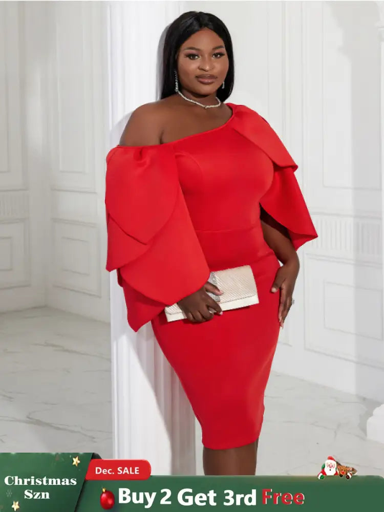 AOMEI Sexy Bodycon Cascading Ruffles Sleeves Birthday Party Dresses