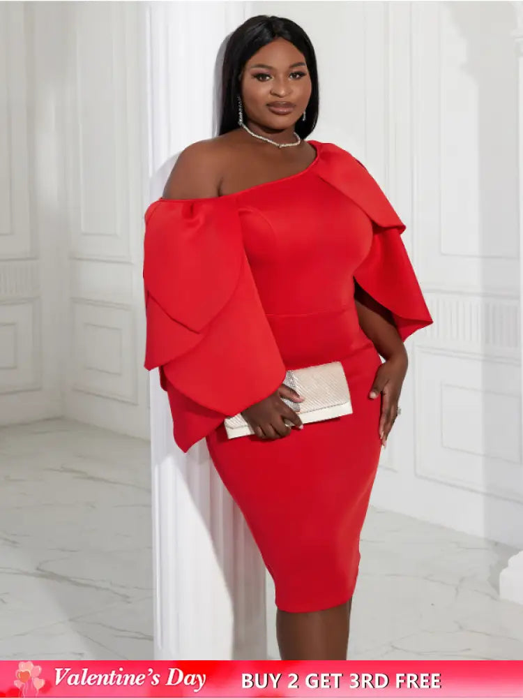 AOMEI Sexy Bodycon Cascading Ruffles Sleeves Birthday Party Dresses