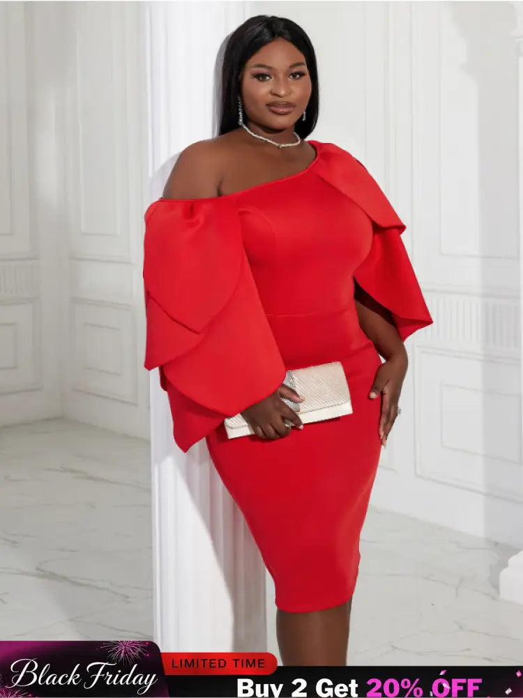 AOMEI Sexy Bodycon Cascading Ruffles Sleeves Birthday Party Dresses