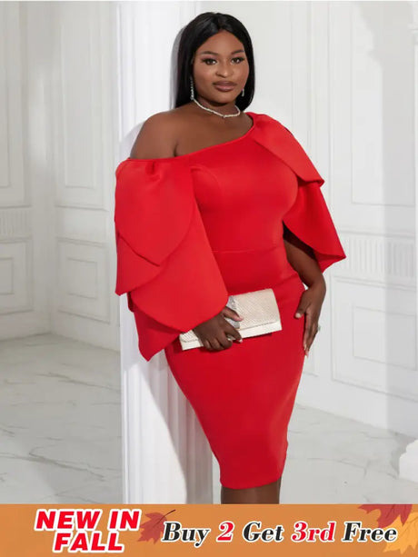 AOMEI Sexy Bodycon Cascading Ruffles Sleeves Birthday Party Dresses