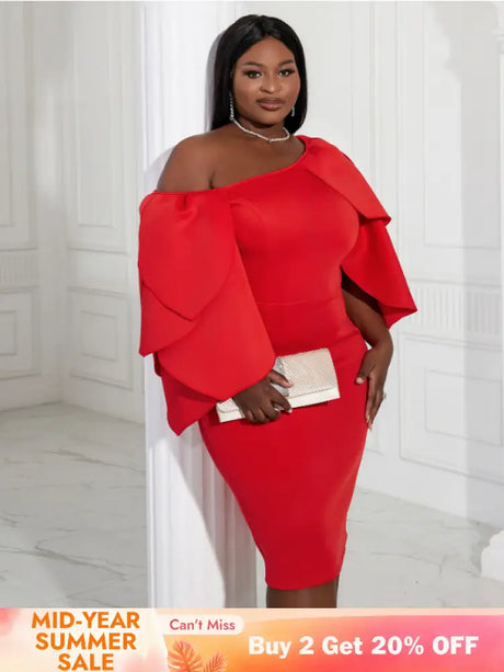 AOMEI Sexy Bodycon Cascading Ruffles Sleeves Birthday Party Dresses