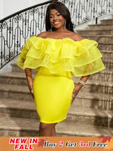 AOMEI Sexy Party Dresses Mini Off Shoulder Ruffles Package Hip for Women Elegant Classy