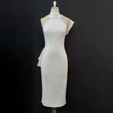 AOMEI Sexy Sleeveless Back Big Bow Party Dress