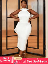 AOMEI Sexy Sleeveless Back Big Bow Party Dress