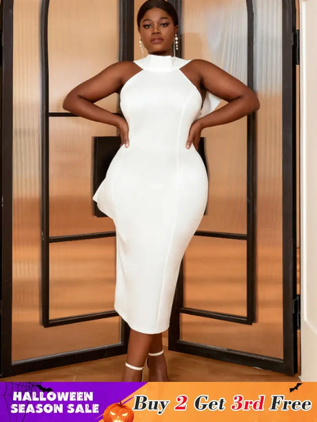 AOMEI Sexy Sleeveless Back Big Bow Party Dress