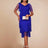 AOMEI Sexy V Neck Sleeveless Fringe Dress Mini Blue / S