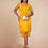 AOMEI Sexy V Neck Sleeveless Fringe Dress Mini Yellow / S