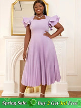 pleated wedding guest dress