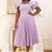 AOMEI Square Collar Ruffle Pleated Party Dresses