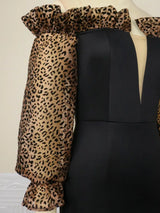 AOMEI Strapless Deep V Neck Pencil Dress Bodycon