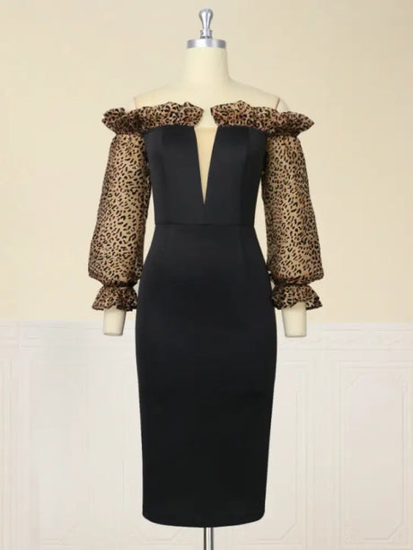 AOMEI Strapless Deep V Neck Pencil Dress Bodycon