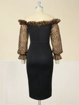 AOMEI Strapless Deep V Neck Pencil Dress Bodycon