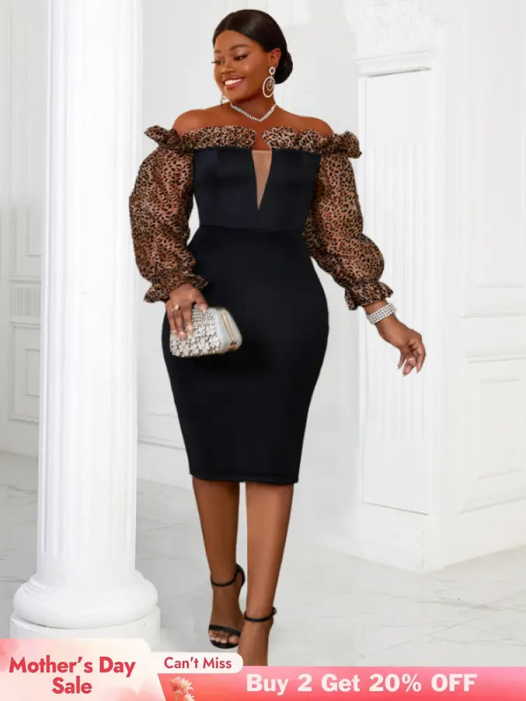 AOMEI Strapless Deep V Neck Pencil Dress Bodycon Black / S