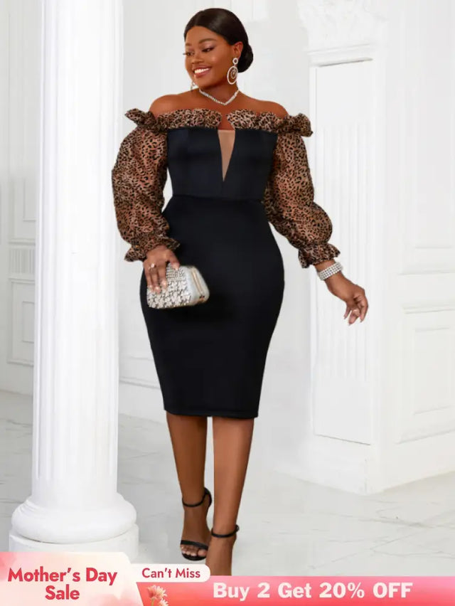 AOMEI Strapless Deep V Neck Pencil Dress Bodycon Black / S