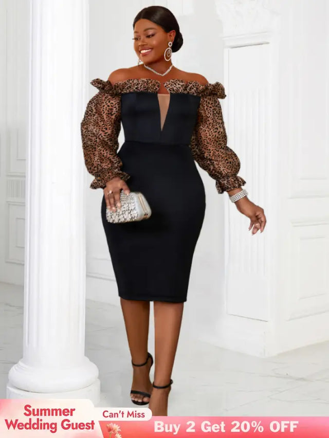 AOMEI Strapless Deep V Neck Pencil Dress Bodycon Black / S