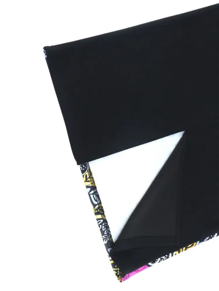 AOMEI V Neck Patchwork African Printed Midi Dresses