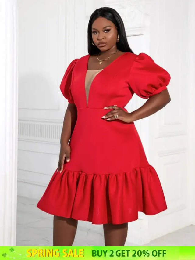 AOMEI Women A-Line Red Dress Party 2023 New