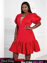 AOMEI Women A-Line Red Dress Party 2023 New
