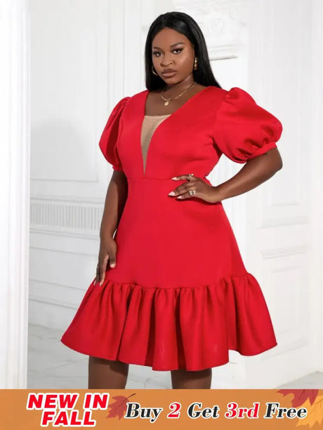AOMEI Women A-Line Red Dress Party 2023 New